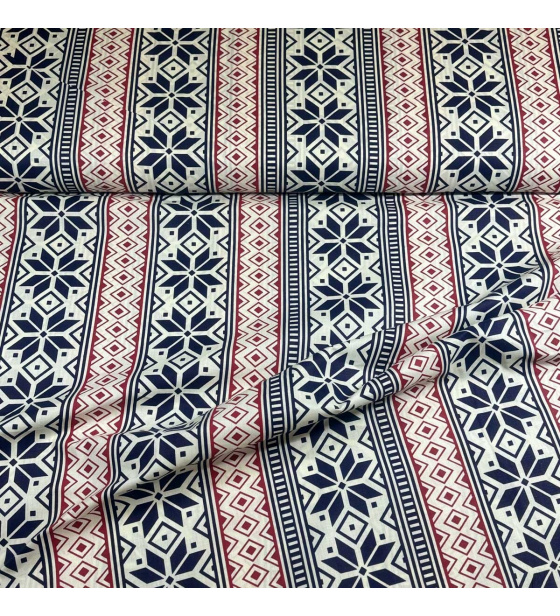 Vánoční bavlněná látka, metráž, šíře 160 cm, Vánoční stromky na Granátovém