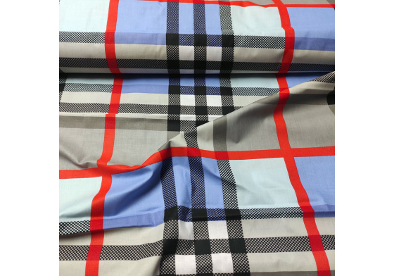 Dětské bavlněné látky, metráž. Kostka velká, Šedá