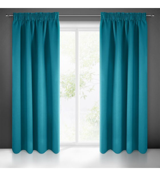 Zatemňovací závěs s řasící páskou MODRÁ 135X270 cm