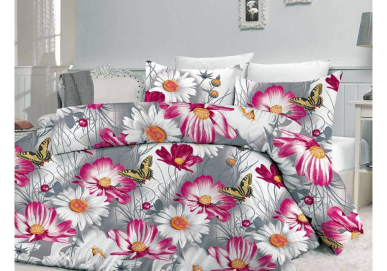 Bavlněné povlečení Karla, barva fialová, 140x200 cm