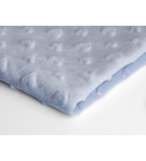 Látka minky srdička, 320 g/m², šíře 160 cm, metráž, světle modrá