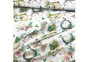 Christmas cotton fabric, by the meter, width 160 cm, Christmas motif on White