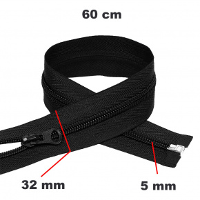 Zip spirálový Dělitelný Černý 32 mm délka 60 cm