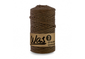 Bavlněná šňůra 3mm, 100m, HNĚDÁ