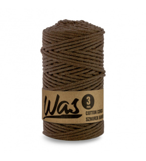 Bavlněná šňůra 3mm, 100m, HNĚDÁ