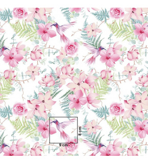 Bavlněná látka 100% bavlny, 125 g/m², šíře 160 cm, kytičky na bílém Bavlněná látka 100% bavlny, 125 g/m², šíře 160 cm, kytičky na bílém