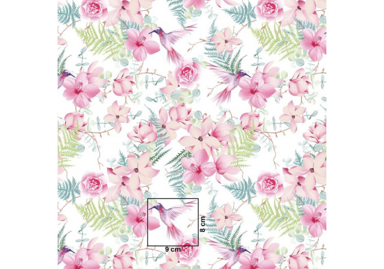 Bavlněná látka Kytičky na Bílém