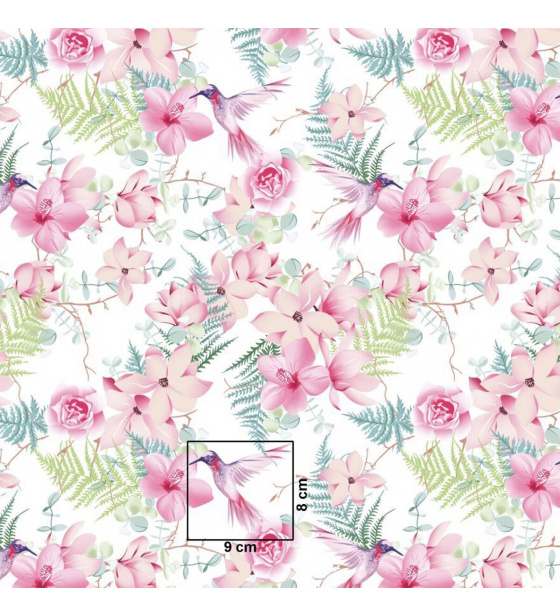 Bavlněná látka Kytičky na Bílém