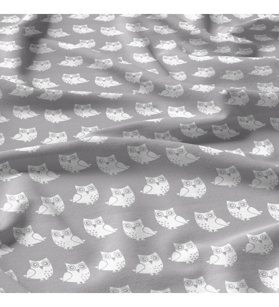 Bavlněné látky, metráž. Sovy na Šedém