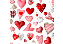 Dekorační bavlněná látka, metráž, Srdíčka Červená na Bílém