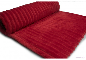 Dekorační látka Mínky Proužky, barva Červená