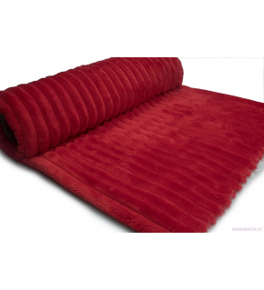 Látka mínky proužky, 300 g/m², šíře 160 cm, metráž, červená