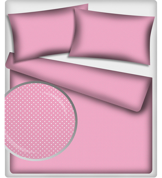 Dětské bavlněné látky vzor Puntík 4 mm růžový podklad, metráž