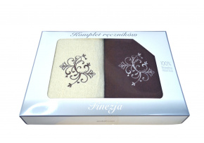 Sada froté osušek 2 ks 70x140 cm, barva  Hnědá a Ecru