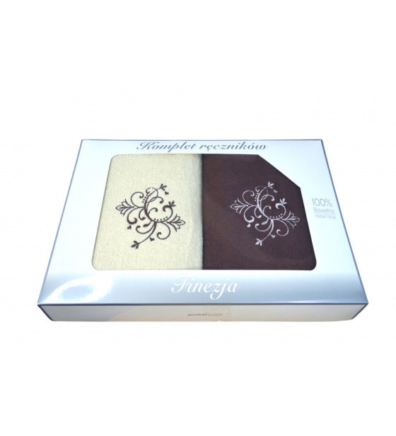 Sada ručníků Froté 2 ks, barva  Hnědá a Ecru