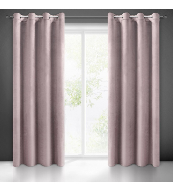 Jednobarevné závěs s průchodkami PUDR 140x250 cm