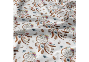 Dětská bavlněná látka metráž Lovec snů Cappuccino