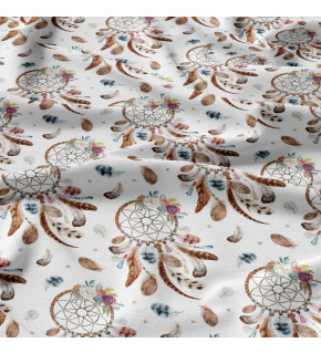 Dětská bavlněná látka metráž Lovec snů Cappuccino