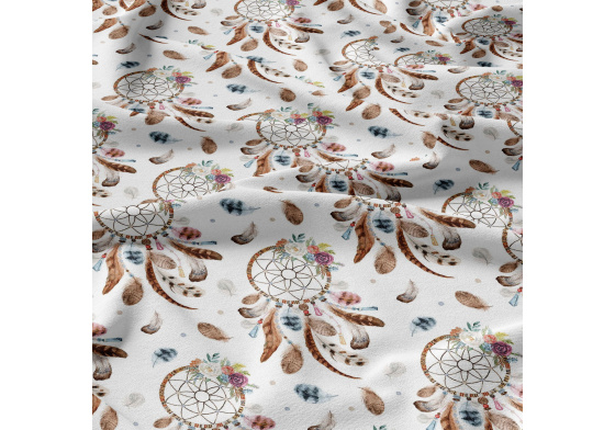 Dětská bavlněná látka metráž Lovec snů Cappuccino
