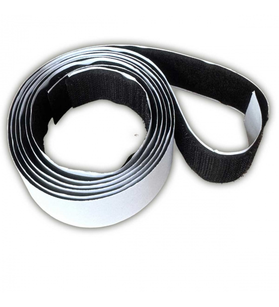 Pásek na suchý zip s lepidlem černý 50 cm, šířka 25 mm