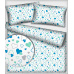 Dekorační bavlněná látka metráž vzor Valentinky, barva modrá