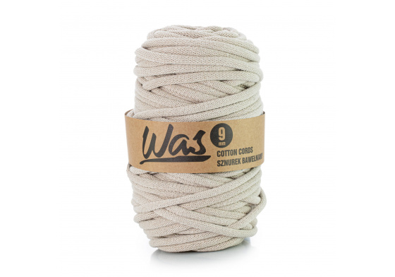 Bavlněná šňůra 9mm, 50m, světle béžová 320