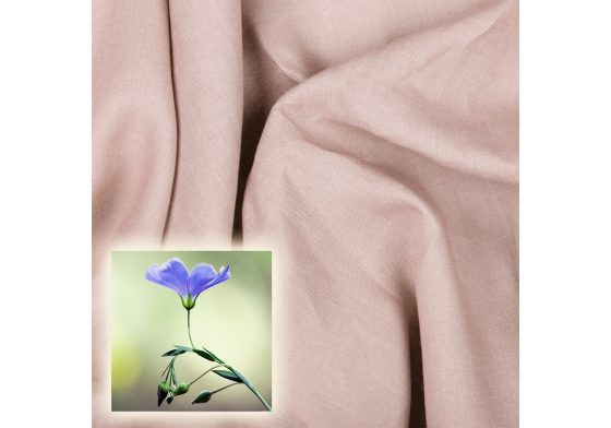 Lněná přírodní látka Oskar barva Starorůžová 265 gr 