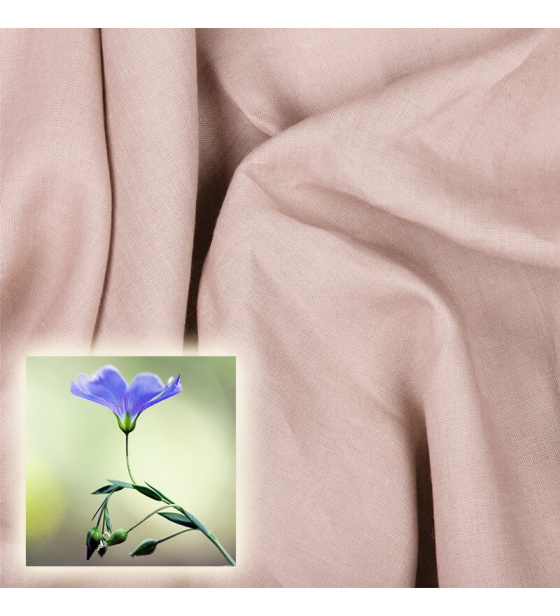 Lněná přírodní látka Oskar barva Starorůžová 265 gr 