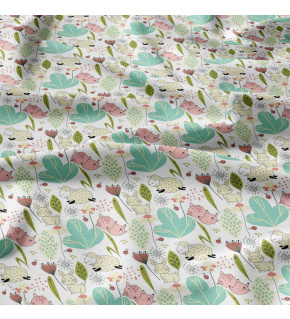 Bavlněné látky, metráž. Ovečky na Bílém