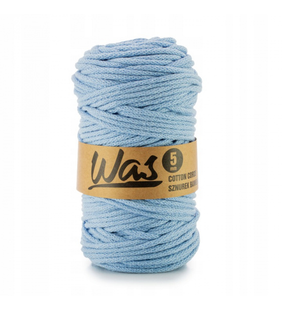 Bavlněná šňůra 5mm, 100m, sv. modrá 270