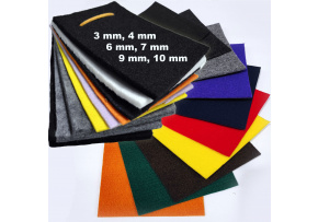 Vzorník látek, filc Technický 3-10 mm 500-1200 gr/m2, 10x15 cm