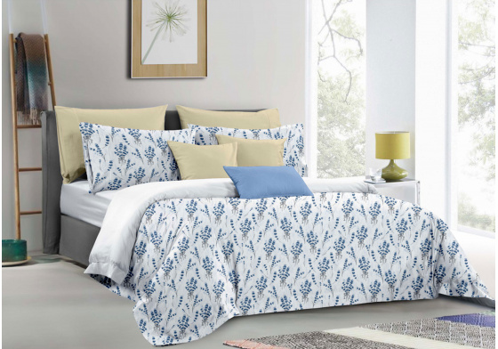 Flanelové povlečení na zip, barva Modrá, 140x200 cm