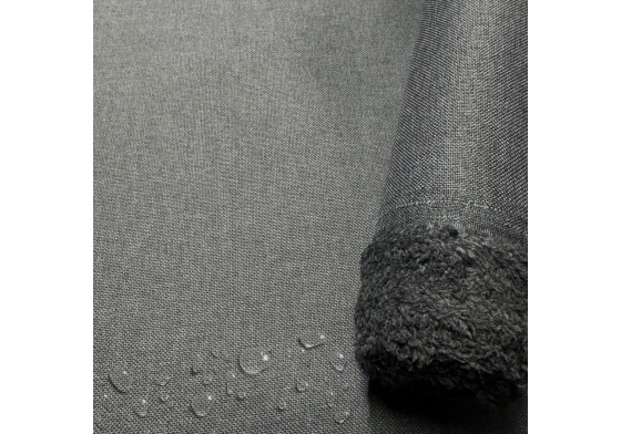Nepromokavá látka Imitace lnu-202, Tm. Šedá