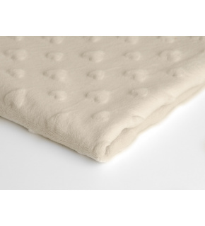 Látka minky srdička, 320 g/m², šíře 160 cm, metráž, ecru
