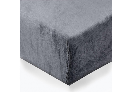 Prostěradlo mikroflanel barva tm. šedá 90x200