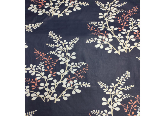 Dekorační dětská bavlněná látka vzor kytičky na granátovém