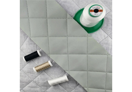 Ekokůže prošívaná ultrazvukem, barva světle šedá, metráž