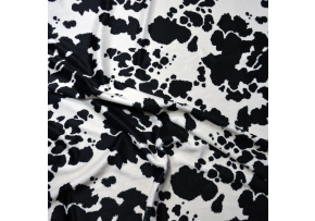 Látka Mínky mikroplyš barevný, Kráva Černá