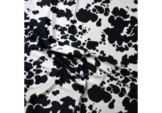 Látka Mínky mikroplyš barevný, Kráva Černá