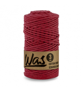 Bavlněná šňůra 3mm, 100m, BORDO