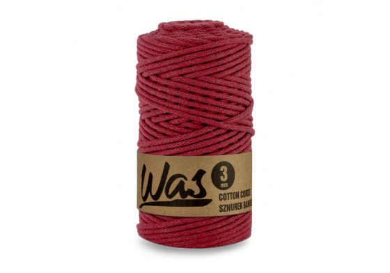 Bavlněná šňůra 3mm, 100m, BORDO