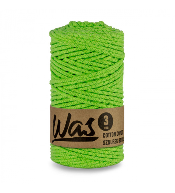 Bavlněná šňůra 3mm, 100m, JARNÍ ZELENÁ