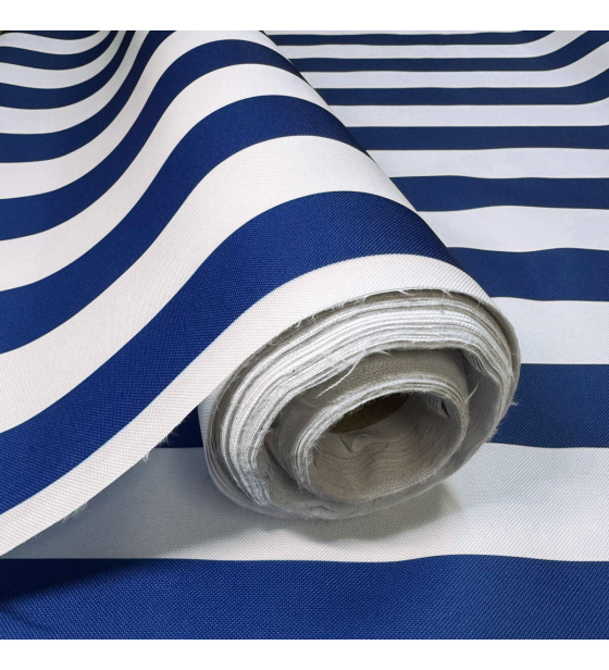 Venkovní látka na zahradní lehátka a houpací sítě barva bílo-chabrová, 5 cm