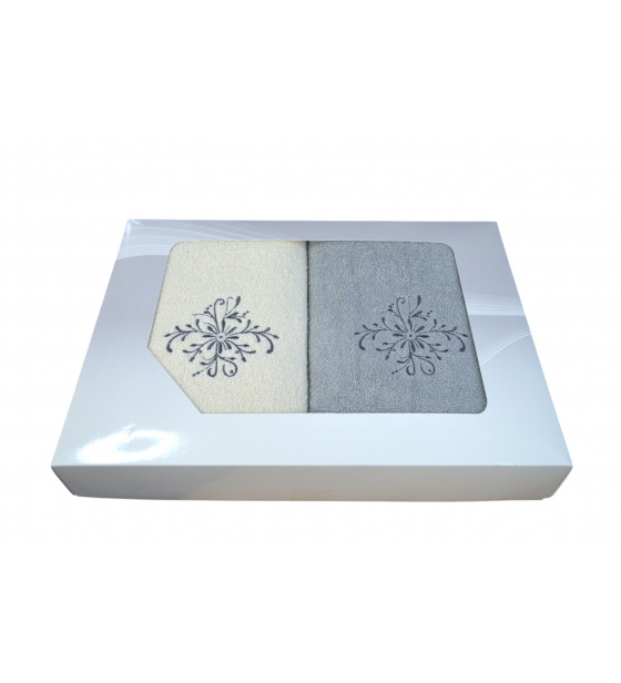 Sada ručníků Froté 2 ks, barva  Šedá a Ecru