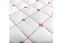 Ekokůže MIX 3x3 cm barva bílo červená prošívaná, metráž, 145 cm