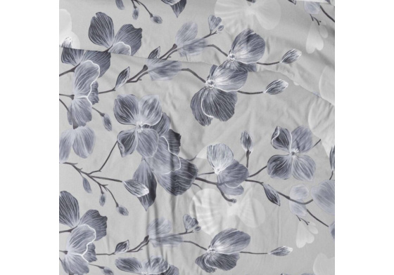 Bavlněná látka Kytičky na Šedém