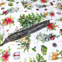 Tissus en coton de Noël au mètre, motif Sapin de Noël blanche, 160 cm