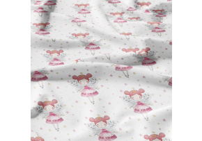 Bavlněná látka, metráž. Malenka na Bílém 90 cm