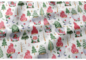 Vánoční bavlněná látka, metráž, šíře 160 cm, Vánoční  vzor na Bílém
