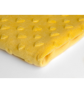 Látka minky srdička, 320 g/m², šíře 160 cm, metráž, žlutá